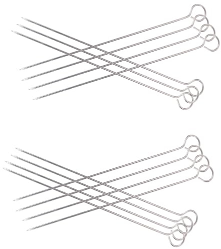 VALICLUD Brochetas de Barbacoa 30 Unidades Acero Inoxidable 2 Mm X 20 Cm Pinchos para Asar Pavo y Carne Accesorios Barbacoa Resistentes y Reutilizables para Cocina al Aire Libre