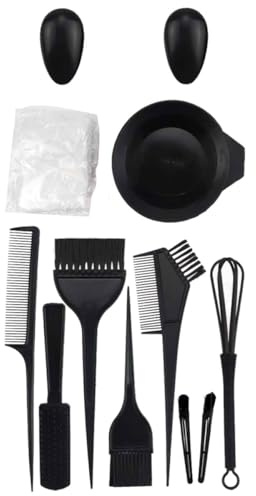 MAJORMENCH Kit para Teñir el Cabello 12 Piezas, Cuencos para Mezclar Tinte, Pinceles para Aplicar, Peines de Peluquería Profesional, Suministros para Coloración DIY en Salones y Uso