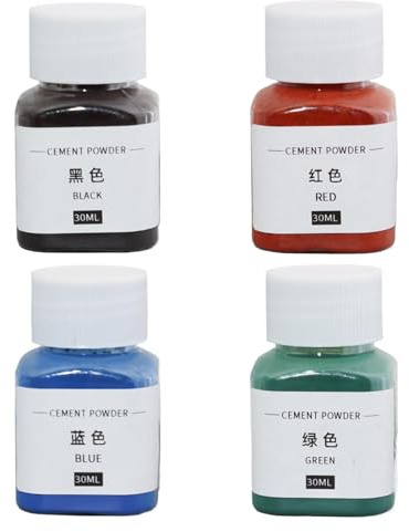 Purewtsry 4 Colors Cement Dye Paint, 30ml Iron Oxide Powder, Highly Concentrated Concrete Color Pigment, Easily Soluble Powder, For Artistic And Decorative Painting, Concrete