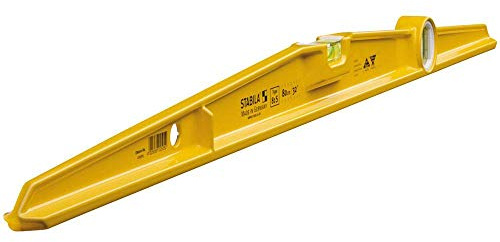STABILA Wasserwaage Type 81 S, 80 cm, robustes Alu-Druckgussprofil, 1 Horizontal-Libelle, 1 Vertikal-Libelle, Made in Germany, Gelb