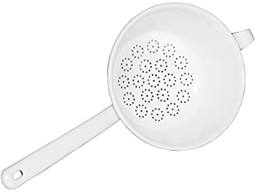 Riess, 0327-033, Passiersieb 20, CLASSIC- WEISS, Durchmesser 20 cm, Länge 42.3 cm, Höhe 16.5 cm, Emaille, weiß, Küchensieb