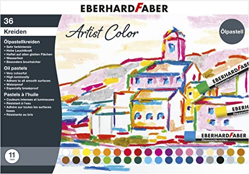 Eberhard Faber 522036 - Ölpastellkreide Artist Color, 36 bruchsichere Ölkreiden 11 mm Durchmesser | 36 bruchsichere Ölkreiden mit 11 mm Durchmesser