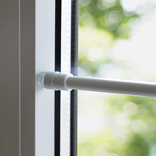 Tür- Fenster- Klemmstange Gardinenstange ohne Bohren für Scheibengardinen oder Türvorhänge (weiß, 60 bis 90 cm)