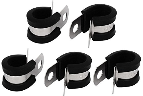 sourcing map 12mm Drm EPDM Gummi gefüttert P Klippe Kabel Schlauch Rohr Klemmen Halter 5Stk de
