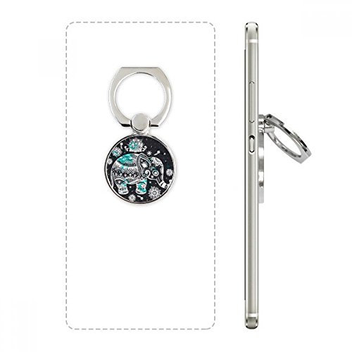 Nation Elephant Flower Black Blue Animal Cell Phone Ring Stand Holder Bracket Universal Smartphones Support Gift