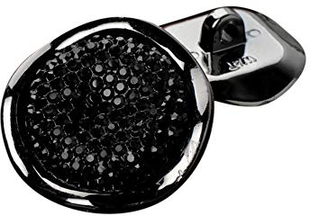 Glänzende runde Knöpfe mit gewelltem Rand, Kunstharz, Strass, Nähen, Basteln, Schwarz, 30 mm, 12 Stück