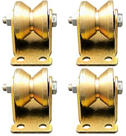 4X V-Groove Wheel Heavy Duty Rigid Caster,Caster Wheels,Track Wheel,V-Shaped Steel Sheave,Wire Rope Wheel,Swivel Caster,Sliding Wheel,Sliding Door Roller,Crane