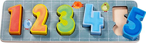 HABA 305405 - Holzpuzzle Zähl mal!, Holzpuzzle ab 1 Jahr, made in Germany, bunt