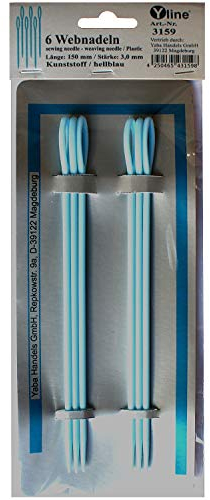 6 Stück Webnadeln Kunststoff, Länge: 15 cm, Flechtnadeln, Webzubehör, Web- Nadel Nadeln, 3159