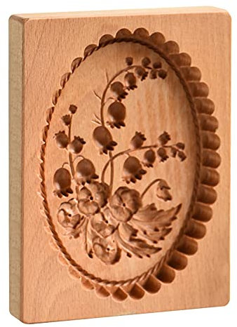 Wooden , flower mould, gingerbread mooncake mould, baking decoration, brown