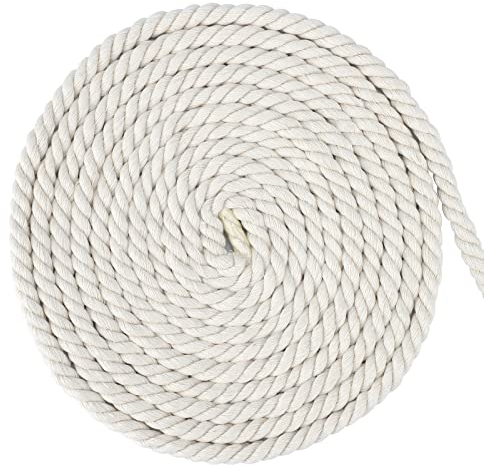 G2PLUS 8mm Beige Baumwollkordel, 20m Dicke Baumwollseil, Seil aus Baumwolle, Baumwolle Seil zum Adventskalender Handwerk Basteln