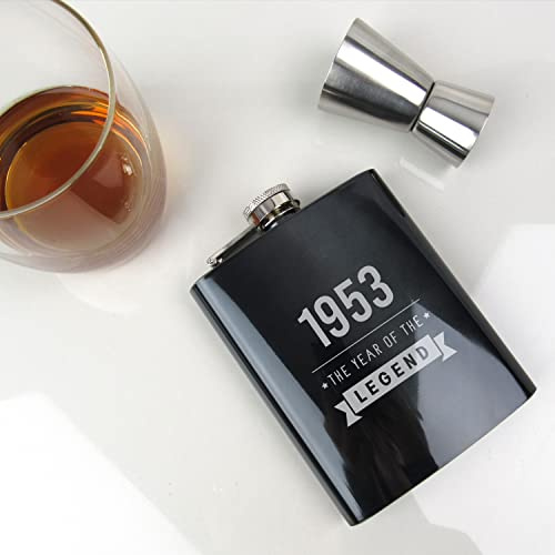 Flasque gravée en acier inoxydable – Inscription « 1952 Year of the Legend » – Cadeau pour homme, papa, oncle, frère – Cantine de boissons de 200 ml