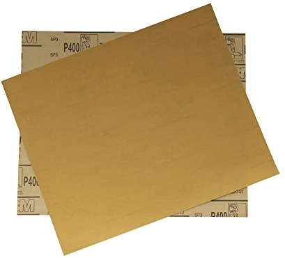 3M Grano 400 Dorado Precortado Papel de Lija Óxido Aluminio Hoja Abrasiva 227X280mm(Set de 2)