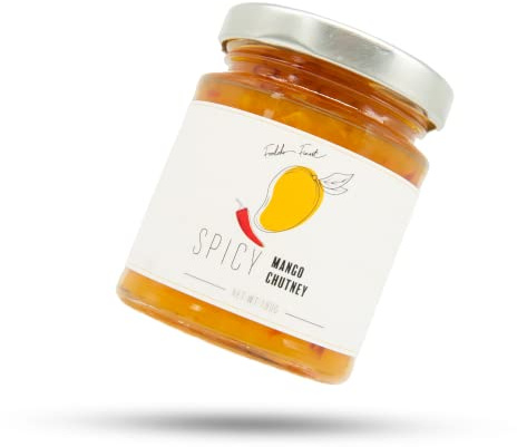 FOODOKO FINEST - Gourmet Spicy Mango Chutney für Feinschmecker | Mangochutney Relish | Mild und fruchtig (180g)