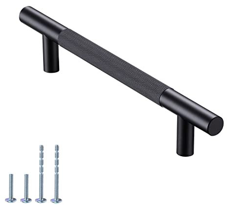 AITITAN 10 Pack Kitchen Cupboard Handles - Black 192mm Hole Centers (242mm Length) Drawer and Wardrobe Handles