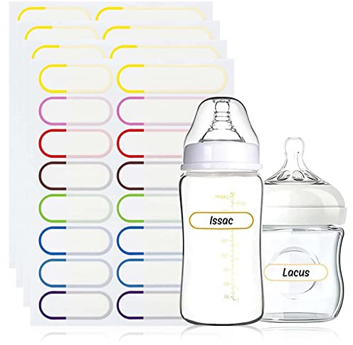 ZZLBZN 64 PCS Waterproof Name Labels for Kids, Colourful Name Stickers for Baby Water Bottle Labels for Daycare, School Stuff, Self Laminating, Name Tags, Dishwasher Safe