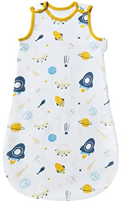 Mosebears Baby Schlafsack für Sommer Frühling, Animal Cartoon waschbare Decke 1.0 tog für Baby, Schlafsack ohne Ärmel (Schiff, 12-18 Monate)