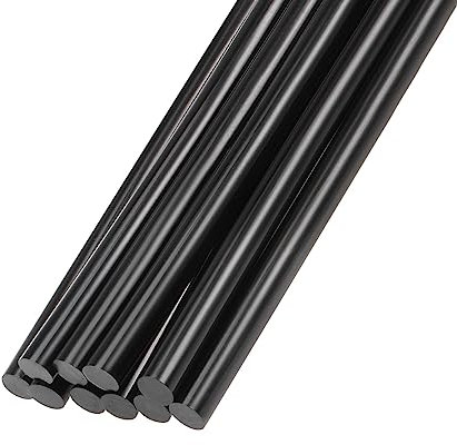 Rebower Hot Glue Sticks Mini Adhesive Hot Melt Glue Gun Sticks, [for Art, Craft, DIY, Card Making] - 0.27 x 6/Black/10 Pcs