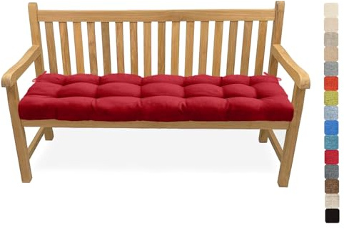 Lsjoaw Bankauflage Bankkissen 135X45X6CM Sitzauflage Sitzkissen Bank Bankpolster Sitzpolster Auflage für Gartenbank Sitzbank & Hollywoodschauke Outdoor/Indoor,Color#20 Rot