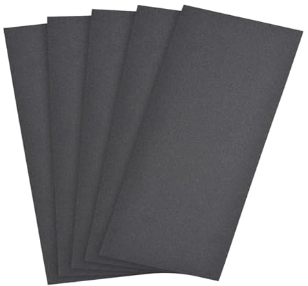 MACHSWON 9 x 3.6inch Wet Dry Silicone Carbide Paper Waterproof Sandpaper for Wood Furniture Finishing, Metal Sanding 5pcs 500 Grits