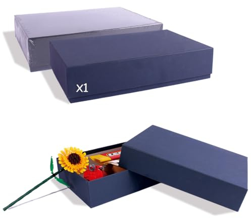 Geschenkschachtel aus Blauem Kraftkarton - Große Dekorationsbox - 1 Stück | 302 x 213 x 70 mm