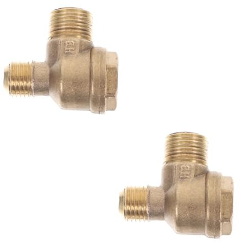 Mikikit 2pcs Brass Air Compressor Check Valves Tube Connector Tool for Pneumatic Accessory Non-Return Air Check Valves for Compressor Pressure Control