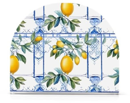 Portatovaglioli in stile italiano siciliano con limoni per tavoli in acrilico da cocktail portatovaglioli da tavolo da pranzo per cucina, bagno, feste, matrimoni, 1 confezione