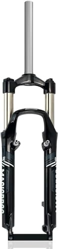 MTB-Federgabel 26-Zoll-Mountainbike-Vorderradgabel 100 mm Federweg 1 1/8 gerades Rohr QR 9 mm Scheiben-/V-Bremse Gabel aus Aluminiumlegierung, Schwarz Grau, 26 Zoll