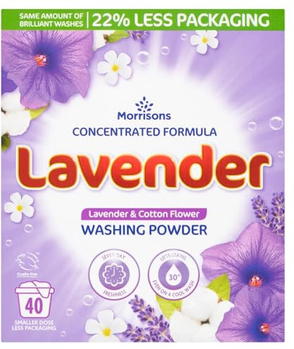Morrisons Lessive en poudre bio lavande 40 lavages 2 kg