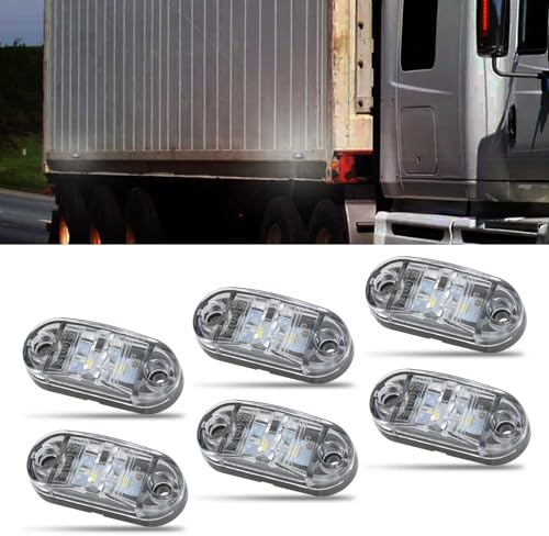 DREAMIZER 6 Stück 2.5 Zoll Seitenmarkierungsleuchten Ovale Begrenzungsleuchten Anhänger 2 Diodensignal Umrissleuchte Lauflichter Positionsleuchte Anhänger für LKW Boot RV Camper Zubehör