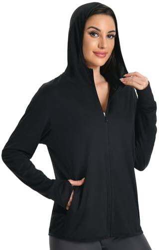 QXURkut Veste Anti UV Femme, Légère Sun Hoodie, Protection Solaire UPF50+