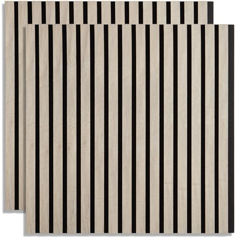 Homestyle4u Lot de 2 panneaux muraux, 60 x 60 cm, gris, revêtement mural intérieur, en bois MDF, décoratifs