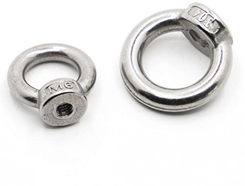 LLXTJJY Standard-Ösenmutter 304 Edelstahl Marine Hebeösenmutter Ringmutter Gewinde M3 M4 M5 M6 M8 M10 M12