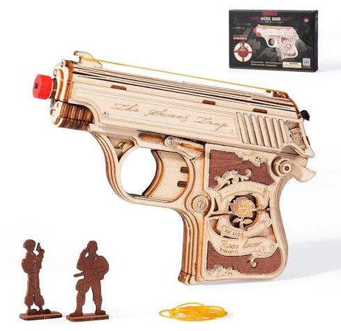 ROBOTIME 3D Wooden Puzzle Model Kits Kids DIY Toy with Elastic Bands for Adults to Build, Mechanical Construction Craft Kit Gifts for Men Teens LQ502