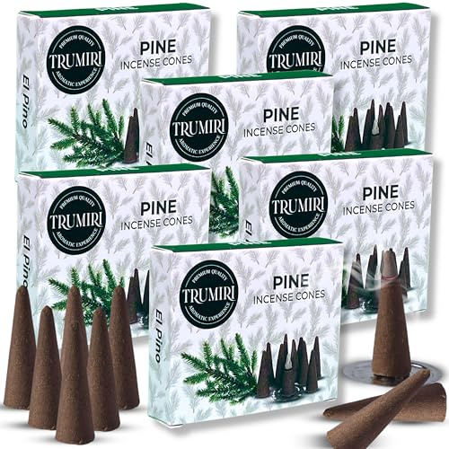 Pine Incense Cones - 60 Cones (6 Packs of 10) - Scented Incense