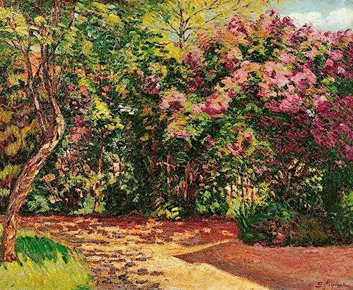 ARTXLXXBN Berühmte Gemälde Leinwand Kunst Leinwand Druck Wand Flieder der Garten des Künstlers von Jean Baptiste Armand Guillaumin Bilder Abstrakt Graffiti für Heimtextilien 60x90cm