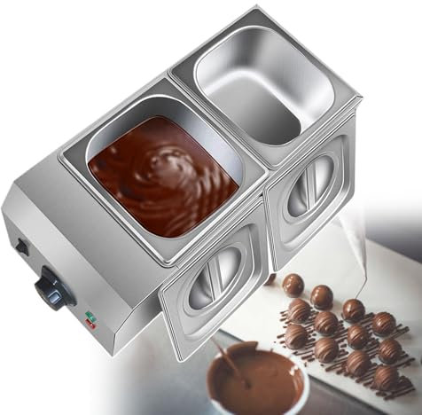 pealiritansemen Olla para Derretir Chocolate Profesional, Máquina para Templar Chocolate Comercial Eléctrica, Material De Acero Inoxidable, para Pastelerías, Hoteles, Panaderías