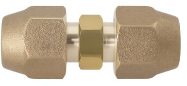 OTOTEC 1Pc 1/4 Refrigerant Line Union Nut Brass Flare Union Connector for 6mm and 6.35mm Outer Diameter Air Conditioning Copper Tube