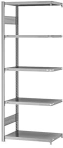 eurokraft | Steckregal | Bauart leicht | doppelseitig | HxBxT 2000 x 750 x 400 mm | verzinkt | Anbauregal