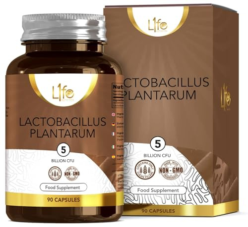 LN Lactobacillus Plantarum | 90 Capsule L-Plantarum - 5 Miliardi CFU Probiotico Alta Concentrazione per Dose | Probiotici Lactobacillus | Non-OGM, Senza Glutine e Allergeni | Prodotto nel Regno Unito