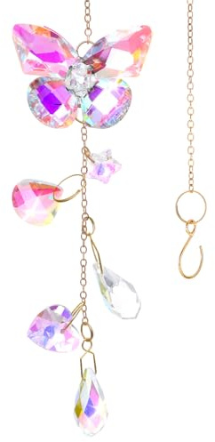 Butterfly Crystal Sun Catcher Indoor Window Hanging, Crystal Sun Catchers Prisms SunCatcher Maker for Home Garden Wedding