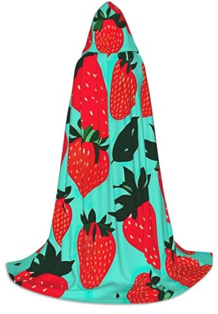 DUWAA Capa con capucha de Halloween con estampado de fresa 1, estilo medieval para fiesta de Navidad, disfraces de cosplay
