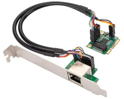 Xnuiasqe Tarjeta Ethernet Mini PCIe Gigabit 2,5 GB Adaptador de red con 1 puerto 2500 Mbps RJ45 Controlador LAN