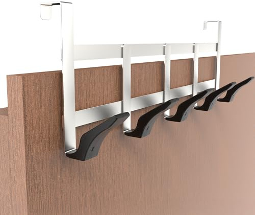 Menz Premium Türgarderobe - Edelstahl Türhakenleiste zum Einhängen | Praktische Türgarderobe Zum Einhängen Aus Edelstahl – Kleiderhaken Tür Ohne Bohren Für Badezimmer, Flur & Schlafzimmer