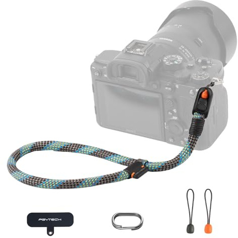 PGYTECH Camera Wrist Strap Slim Quick Release Adjustable for Compact/Mirrorless/Instant Cameras, Camera Phone Strap Compatible with Sony RX100/Canon G7X/Ricoh GR/Leica/Fujifilm, Outdoor Style, Blue