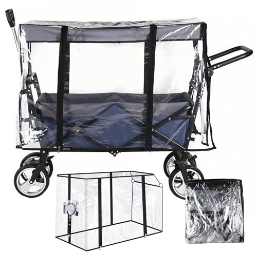 Universal Bollerwagen Regenschutz Transparent | Regenverdeck Wasserdichtes Bollerwagen Zubehör, Leicht & Faltbar (100-120cm)