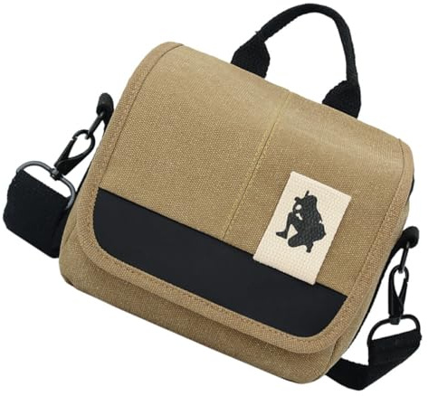 TOBBOMEY Sacoche Appareil Photo Bandoulière en Toile Kaki Étui Étanche pour Reflex et Appareils Photo Hybrides Pochette de Rangement Portable pour Protection et Voyage