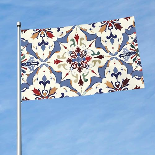 Marocain Coloré Drapeau Décoratif Drapeau De Jardin Résistant Aux Intempéries Garden Flag Pour Fête Balcon Jardin 90X150Cm