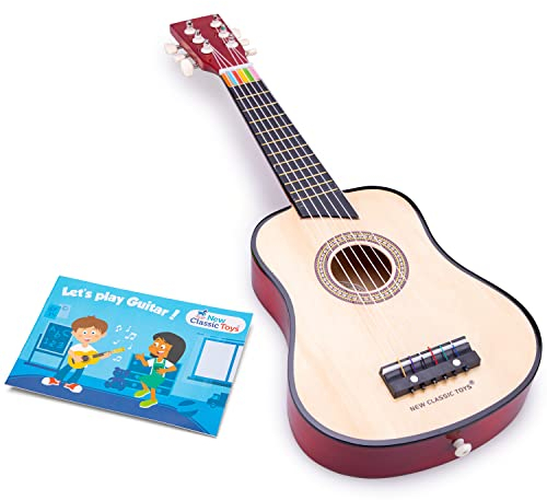 New Classic Toys - 10304 - Musikinstrument - Spielzeug Holzgitarre - Deluxe - Naturell, Kinder (Unisex)