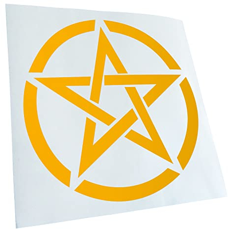 Kiwistar - Autoaufkleber - gelb - 40 x 40 cm - Pentagramm - Heckscheibenaufkleber - Aufkleber Auto Kfz Fahrrad, LKW, Truck Mofa